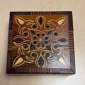 Wooden Decorative Box with Intricate Design
